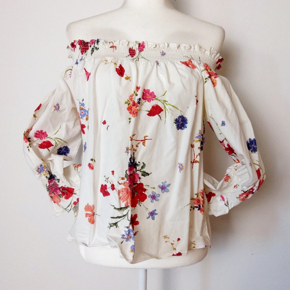 ZARA Floral Off- Shoulder Top